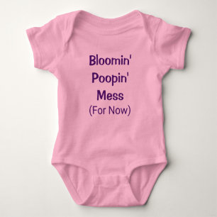 Body Para Bebê Engraçada Poopa Mess Poop Humor Baby Girl Romper