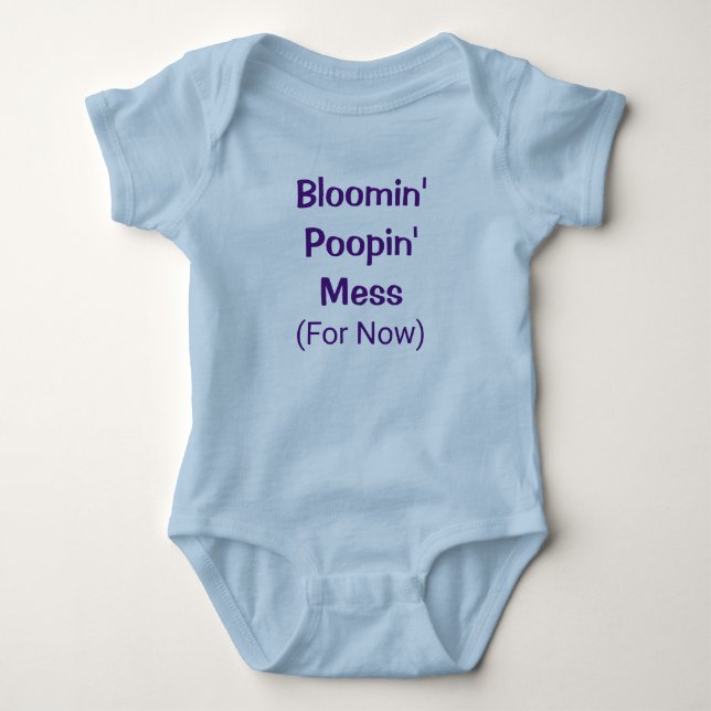 Body Para Bebê Engraçada Poopin Mess Poop Humor Baby Boy Romper (Frente)