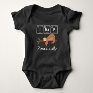 Body Para Bebê Engraçada Science Pun Chemistry Sloth Nap Lover
