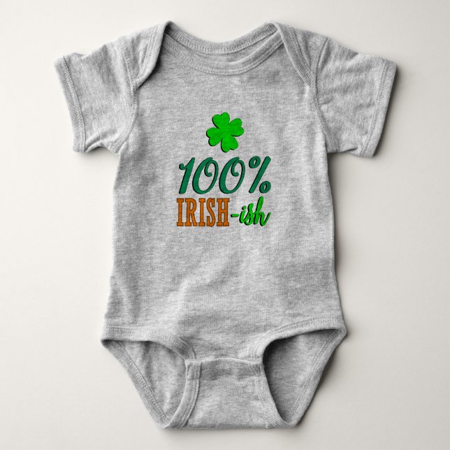 Body Para Bebê Engraçado 100% irlandês (Frente)