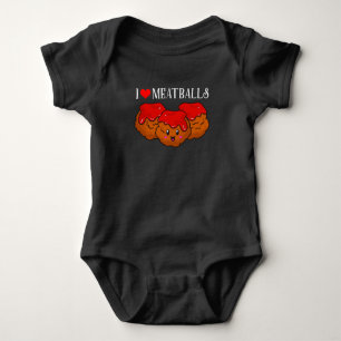 Body Para Bebê Engraçado amante do Meatball Comida Kawaii