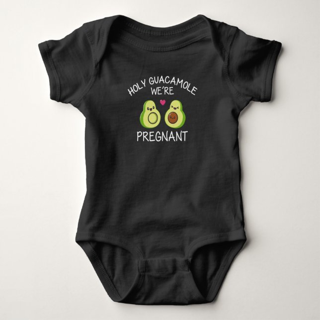 Body Para Bebê Engraçado Anunciação de Gravidez Piada Avocado (Frente)