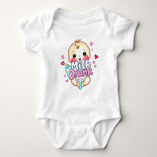 Body Para Bebê Engraçado "Bebado de leite"