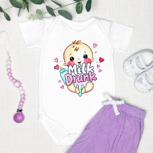 Body Para Bebê Engraçado "Bebado de leite"