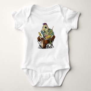 Body Para Bebê Engraçado Bebê Bodyfato com Tartaruga