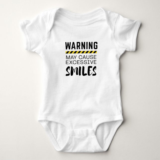 Body Para Bebê Engraçado Bebê Bodytraje: Atenção a Sorrisos Exces (Frente)