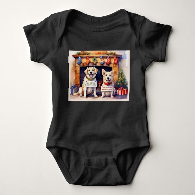 Body Para Bebê Engraçado Cachorro Natal Bebê Bodô (Frente)