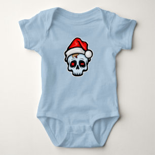 Body Para Bebê Engraçado Caveira de Natal, Estilo de Cartoon
