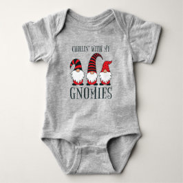Body Para Bebê Engraçado Chillin' Com Meu Pun De Natal Gnomos |