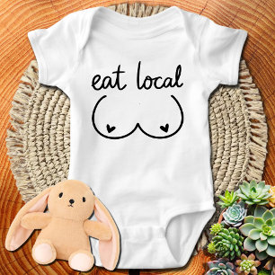 Body Para Bebê Engraçado Comer Presente Local do Chá de fraldas -