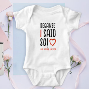 Body Para Bebê Engraçado Como Mãe Como Filho Dizendo Preto Branco