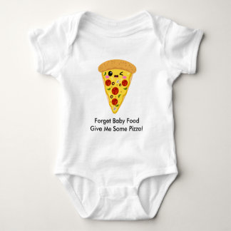 Body Para Bebê Engraçado Esquecer Comida De Bebê Me Dê Pizza