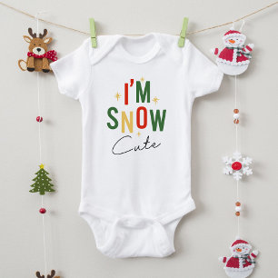 Body Para Bebê Engraçado eu sou Feriado de Natal Bonito para Neve