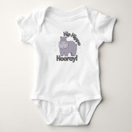 Body Para Bebê Engraçado, "Hip Hippo Hooray" Hippopotamus