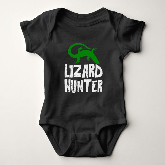 Body Para Bebê Engraçado Lizard Hunter Reptile amando o garoto (Frente)