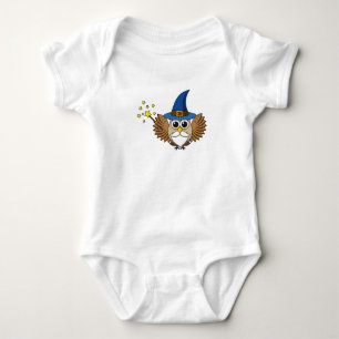 Body Para Bebê Engraçado Merlin, o Cartoon da Coruja Mágica