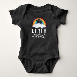 Body Para Bebê Engraçado Morte de Metal Gato Arco-Íris Música