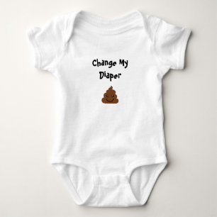 Body Para Bebê Engraçado Mudar Minha Fralda Sorrindo Poop