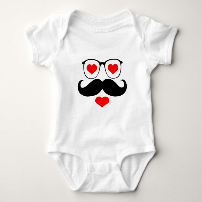 Body Para Bebê Engraçado Mustache (Frente)