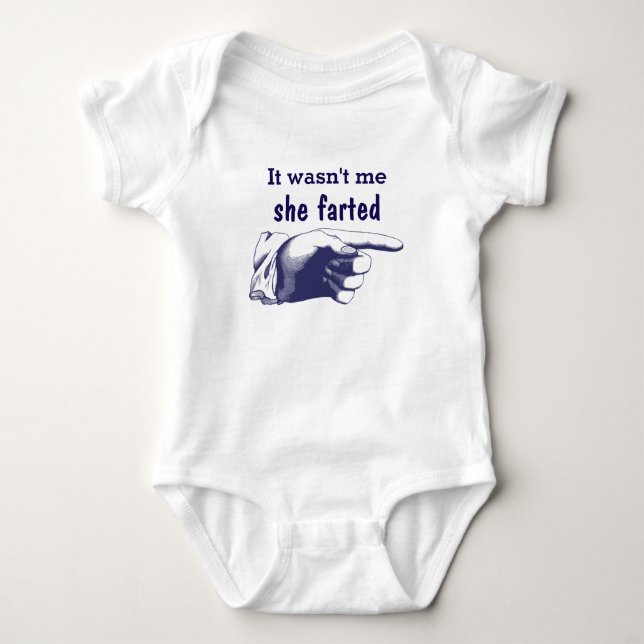 Body Para Bebê Engraçado, não fui eu que ela ferrou (Frente)
