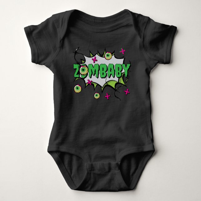 Body Para Bebê Engraçado Pop de Arte 'ZomBaby' (Frente)
