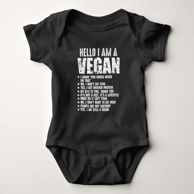 Body Para Bebê "Engraçado Pro Vegan Ativism Gym Atleta Veganismo" (Frente)