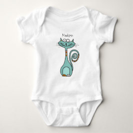 Body Para Bebê Engraçado, roupa de nome personalizado de gato
