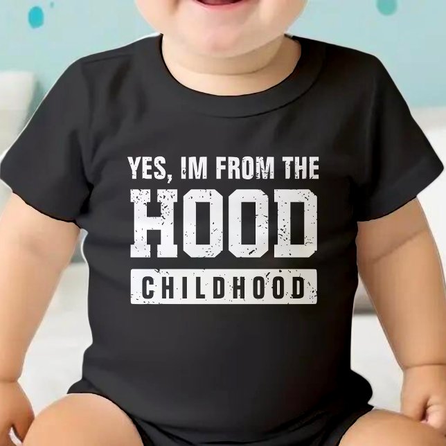 Body Para Bebê Engraçado, sou da infância (Funny I'm From the Hood Childhood Baby Bodysuit)