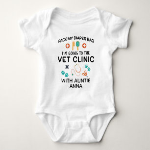 Body Para Bebê Engraçado Veterinário Baby Clínica de Vet com ti