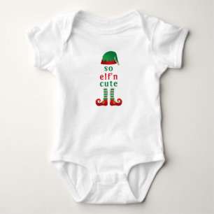 Body Para Bebê Então Elf Elf Bonito Frio de Natal Dizendo