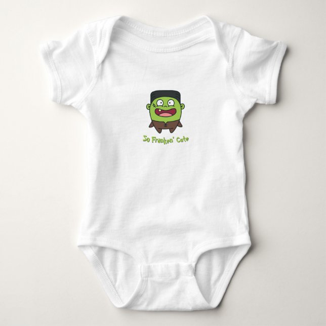 Body Para Bebê Então Franken Engraçado Frankenstein Halloween (Frente)