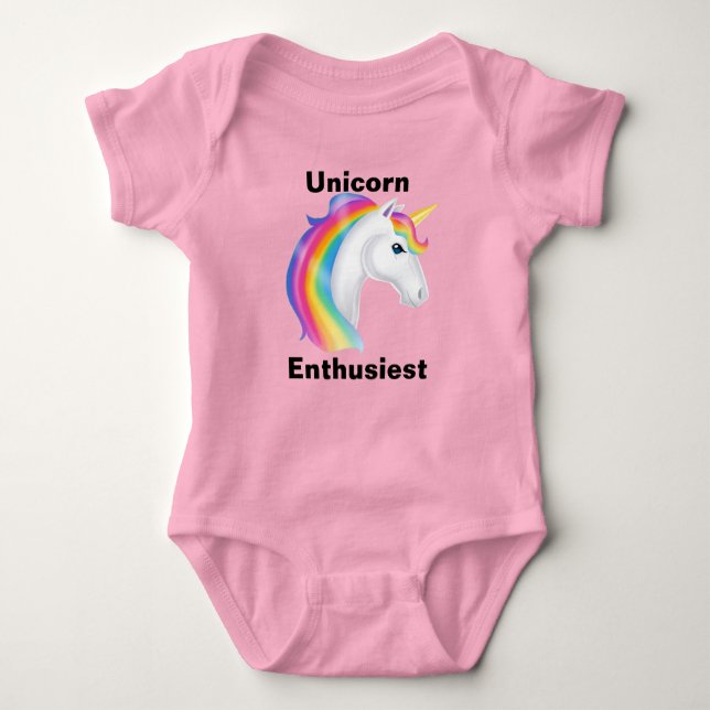 Body Para Bebê Entusiasta do Unicorn (Frente)