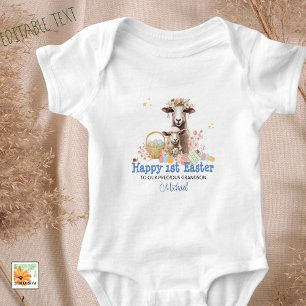 Body Para Bebê Equipamento de primeira Páscoa para bebê Lamb com 