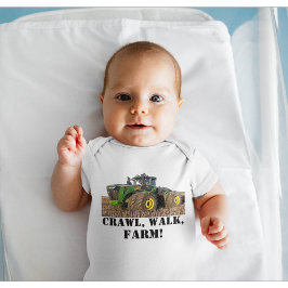 Body Para Bebê Equipamento de Trator Engraçado de Fazenda