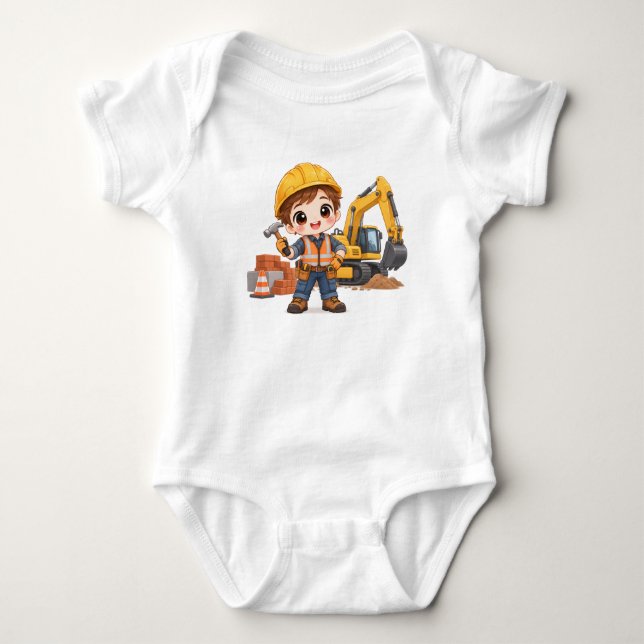Body Para Bebê Equipe de Construção Júnior (Frente)