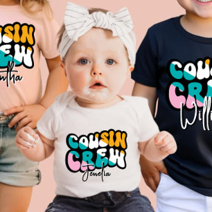 Body Para Bebê Equipe de Primo Retro Personalizado Adicione seu N