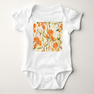Body Para Bebê Erris de laranja: padrão floral uniforme