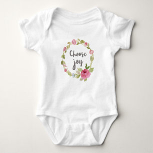 Body Para Bebê Escolha rosas Pastel cor-de-rosa da alegria  