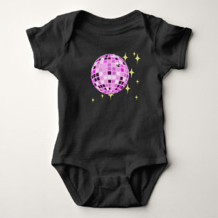 Body Para Bebê Escória de Disco Retroativa Rosa Rosa Moderna - Pr