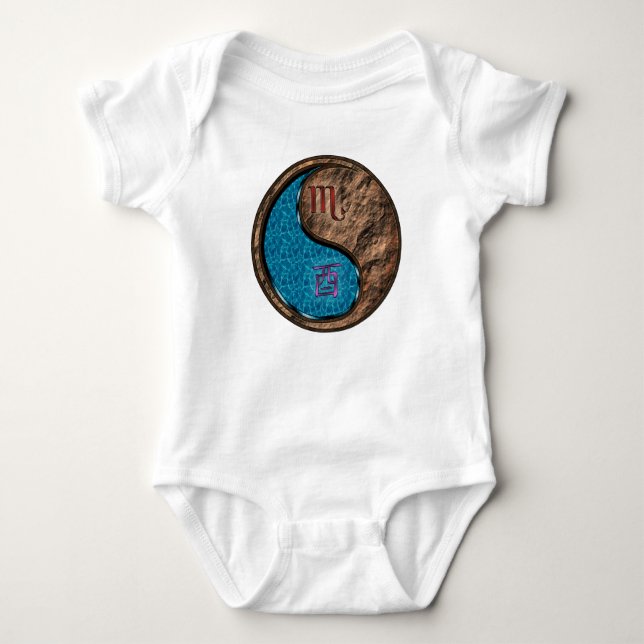 Body Para Bebê Escorpião & Galo de Terra (Frente)