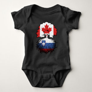 Body Para Bebê Eslovênia canadiano Canadá Bandeira de Raízes de Á