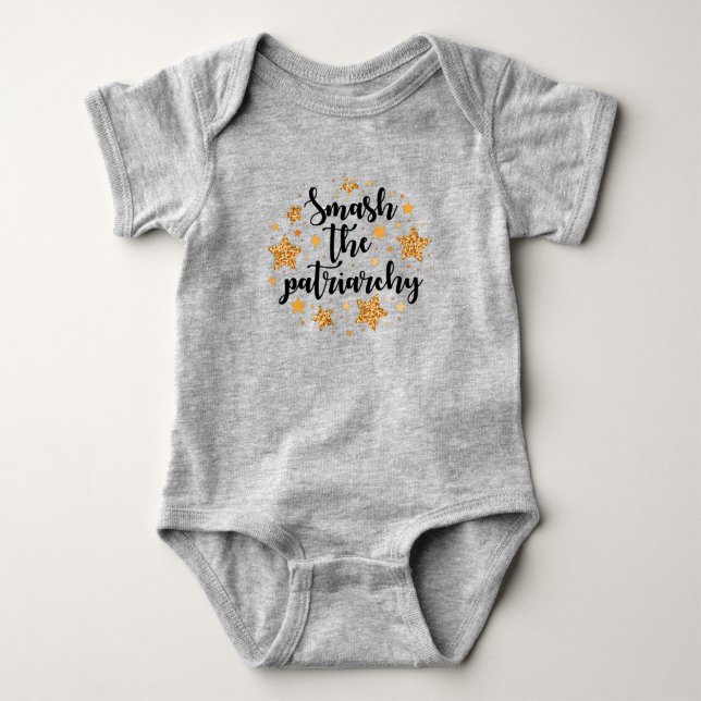 Body Para Bebê Esmague A Patriarquia! Bebê Body (Frente)