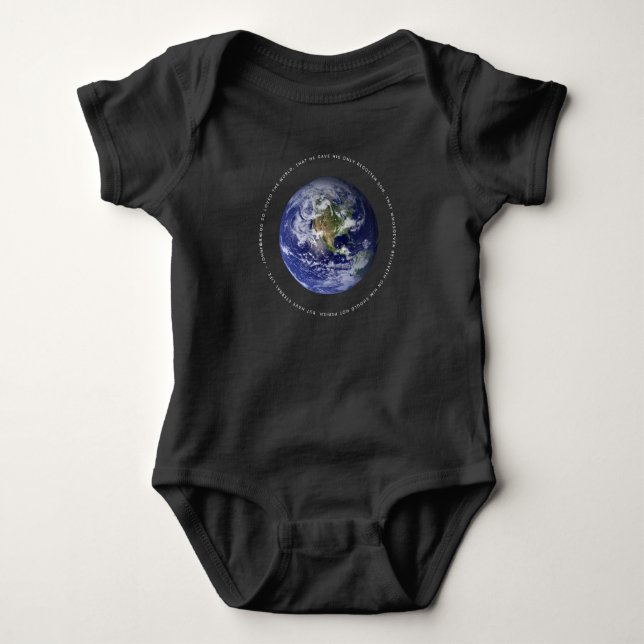 Body Para Bebê Espaço Planeta Terra - Religião Cristã John 3:16 (Frente)