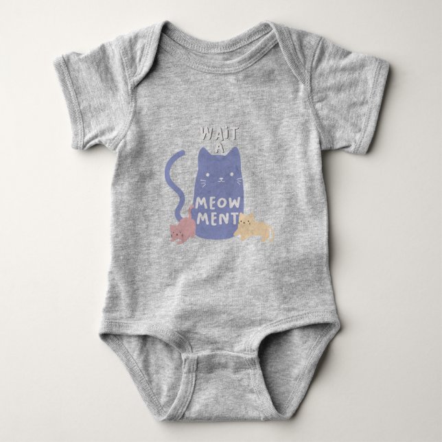 Body Para Bebê Espere um Meow-ment (Frente)