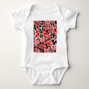 Body Para Bebê Espetáculo floral de arte popular ucraniana