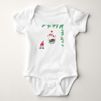 Body Para Bebê espírito de Natal com gnomo