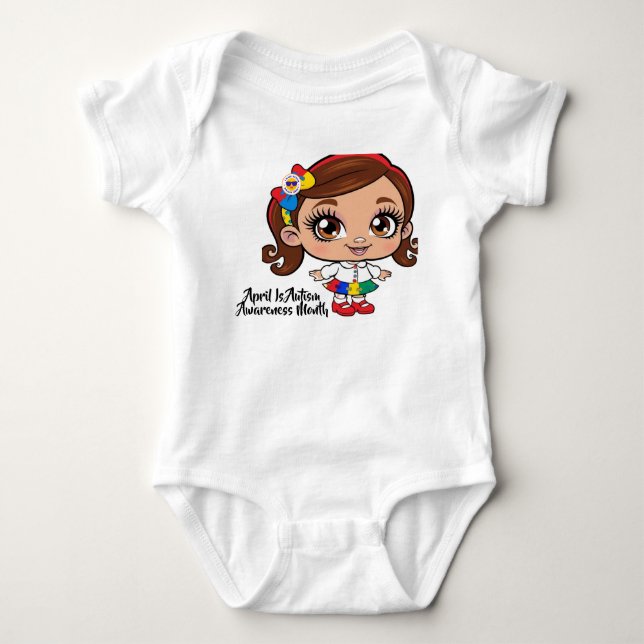 Body Para Bebê "Espírito Radiante: Uma Menina Celebrando Autismo (Frente)