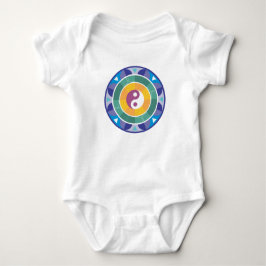 Body Para Bebê Espiritual Mandala Rainbow Cores Chineses Yin Yang