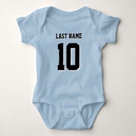 Body Para Bebê Esportes Sombra de Número de Sobrenome Personaliza