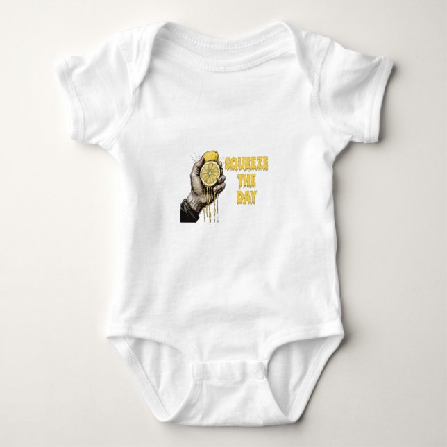 Body Para Bebê Esprema O Limão Do Dia Pun (Frente)